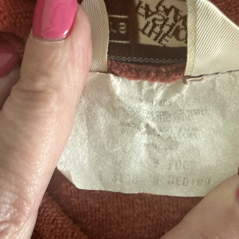 Vintage Sears The Fashion Place Velour pullover Sweater Med  70's Rust cowl Neck